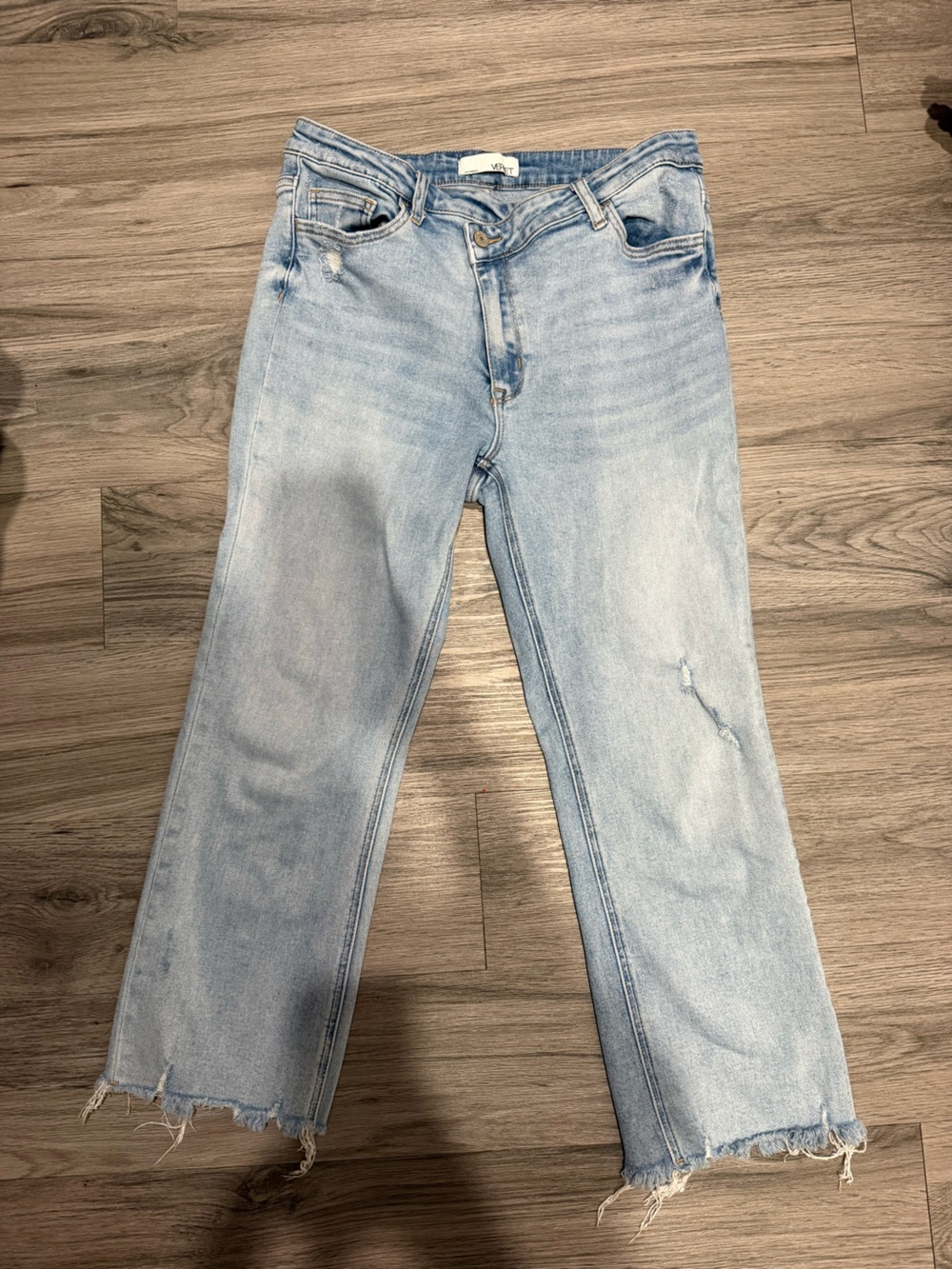 Light Wash Women's Straight Jeans - Blue